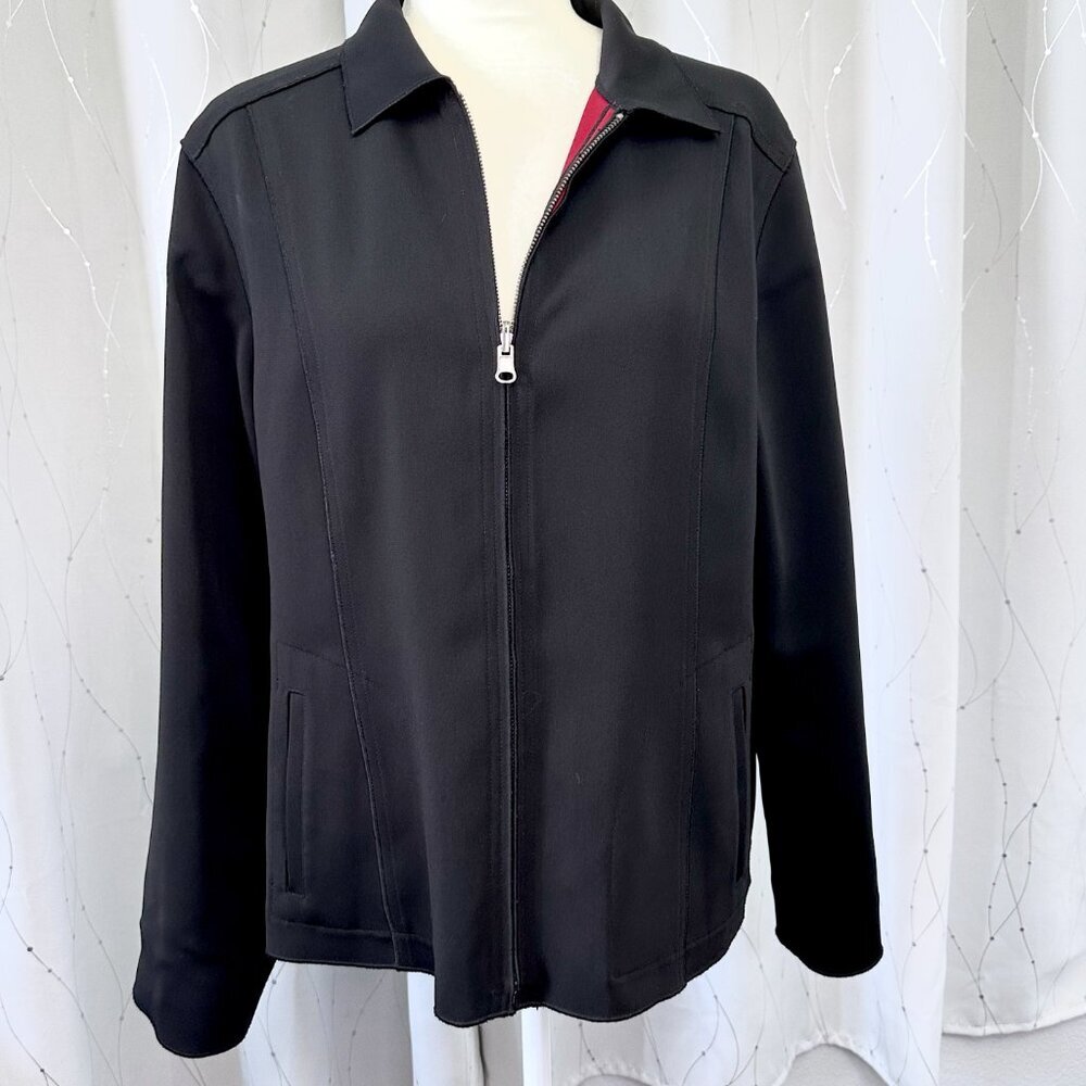 Yansi Fugel Woman's Burnt Red & Black Reversible Coat Jacket   Make Offer!